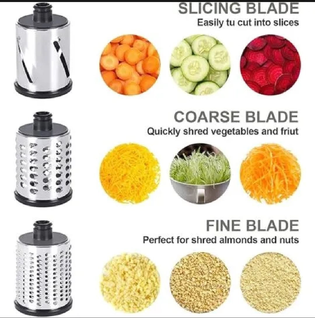 3 in 1 Manual Drum Vegetable Cutter & Slicer